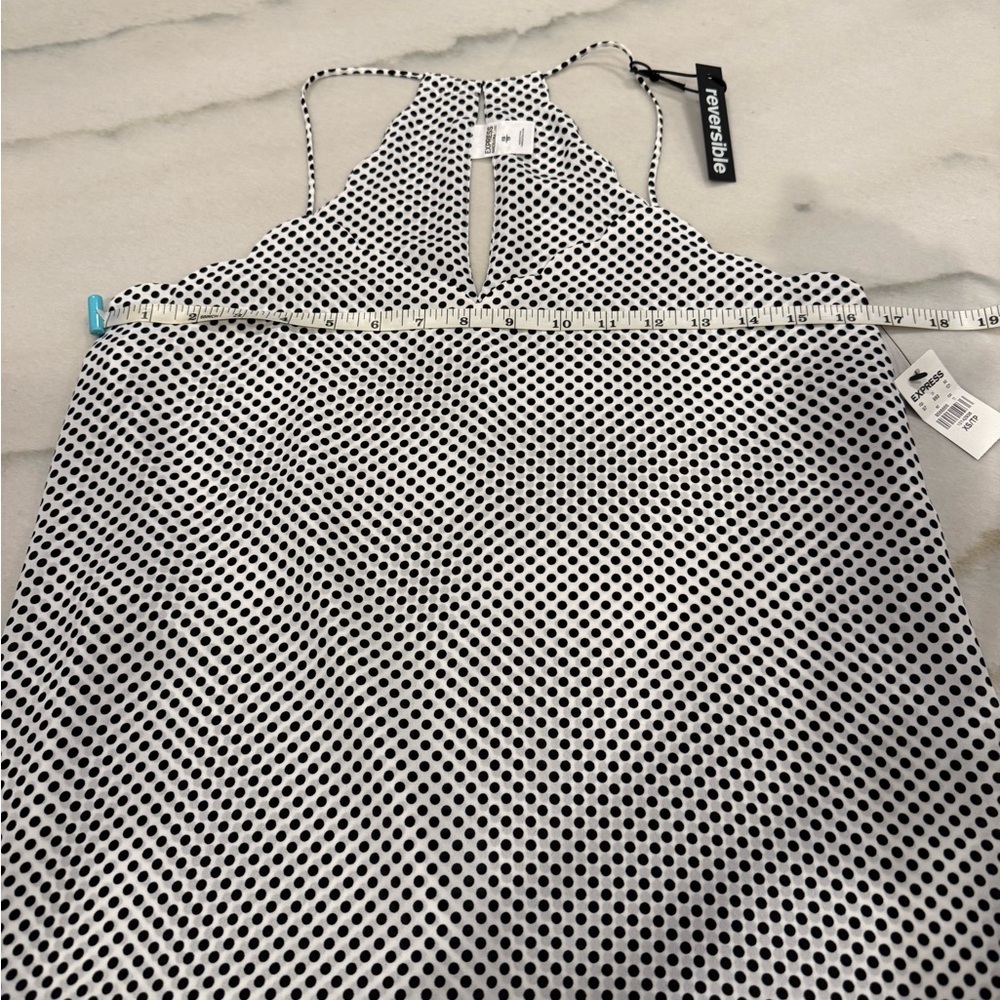 Express Barcelona Cami Size XS White Black Polka Dot Top NWT - Picture 5 of 10